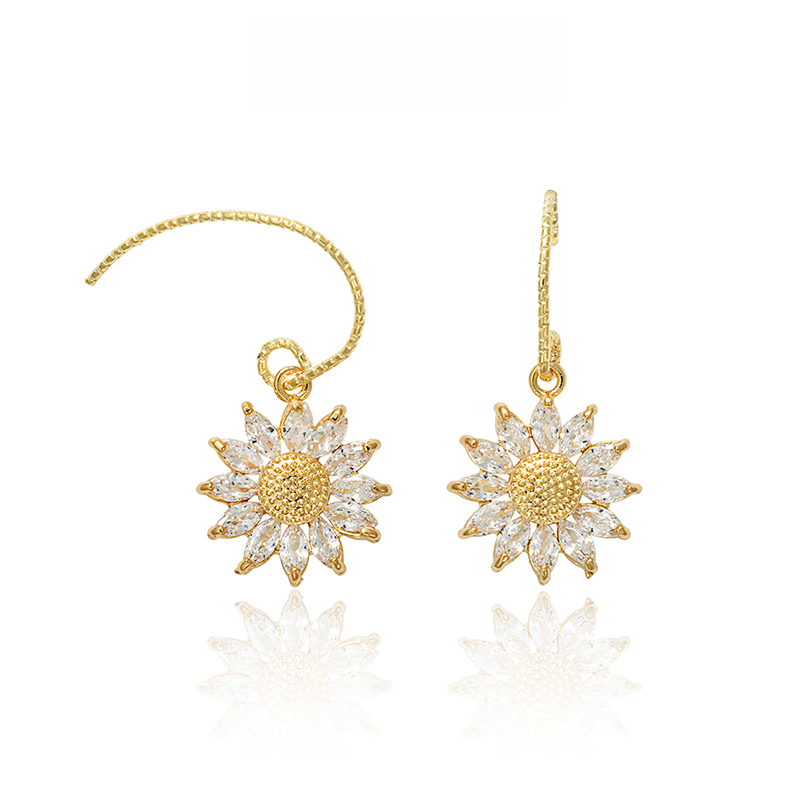 太陽の花ジルコニアピアス