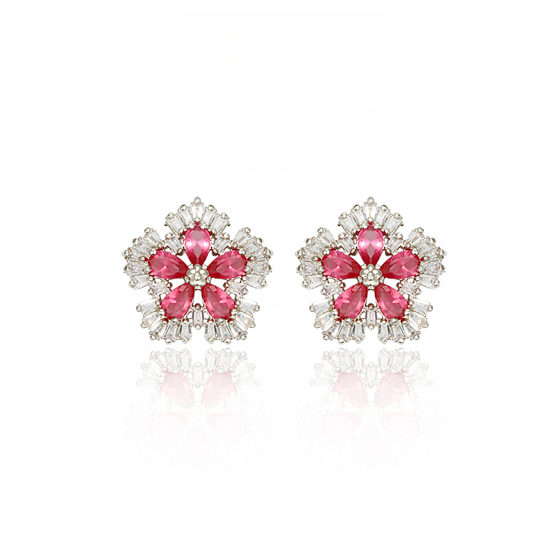 ジルコニア小花ピアス