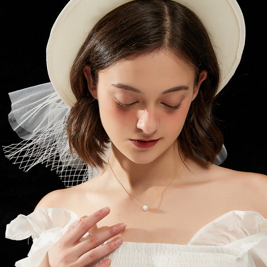 単一淡水真珠ネックレス