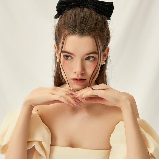 花びら淡水真珠耳夹