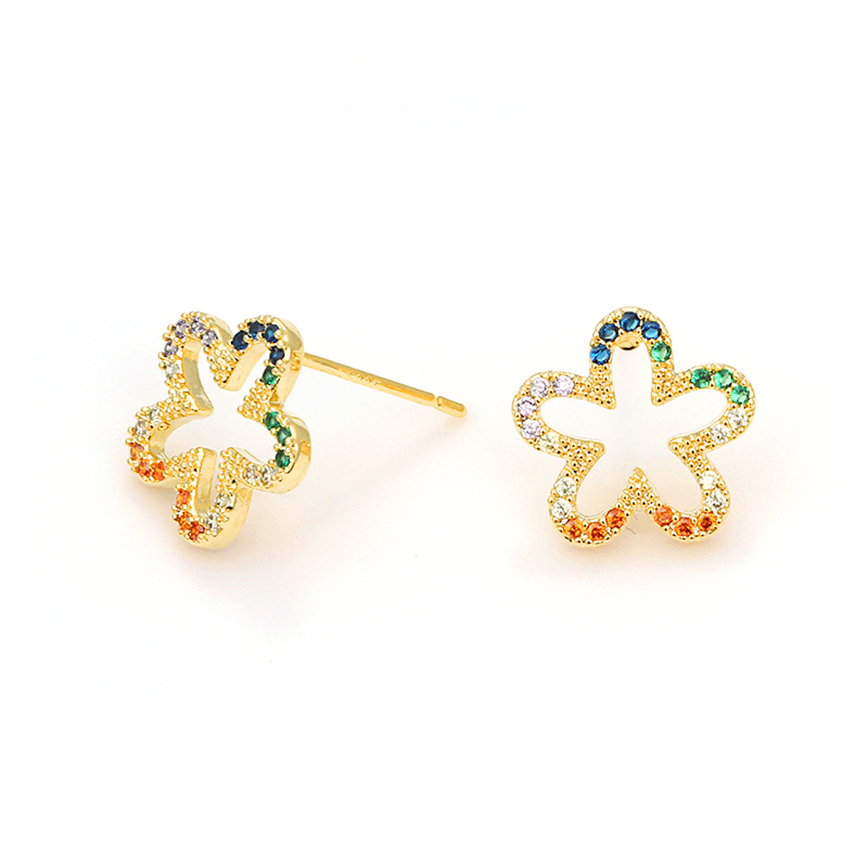 カラー花型ジルコンピアス