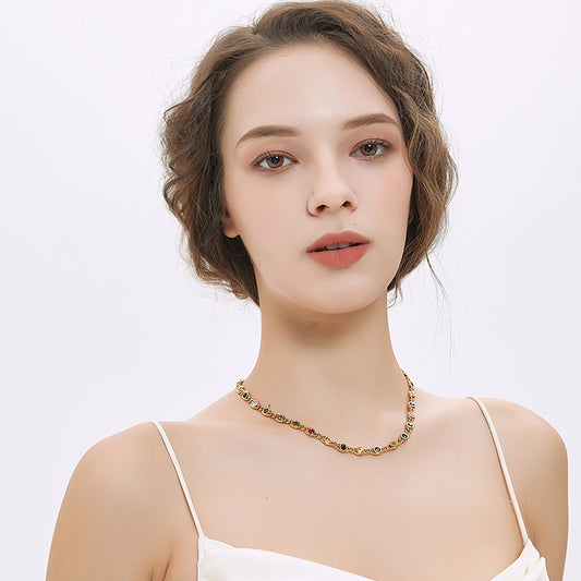 皓石簡約高級鎖骨ネックレス