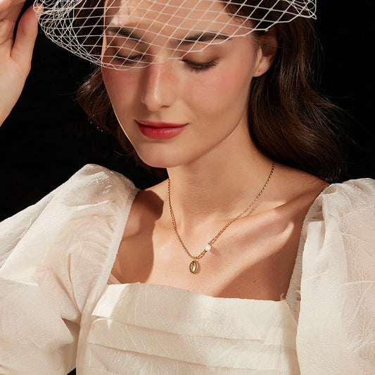 真珠オーバルペンダントネックレス