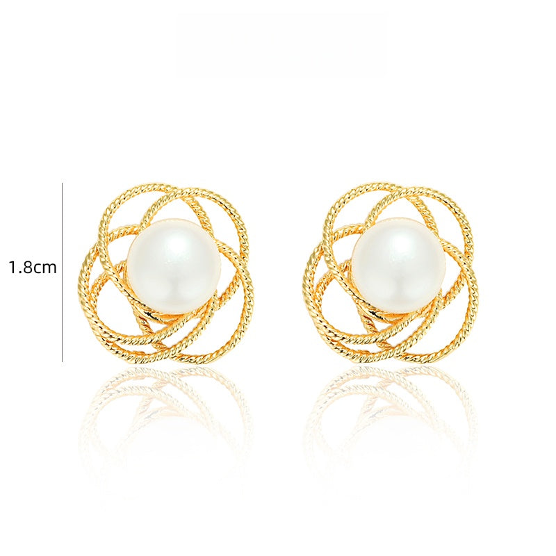 フレンチ真珠ワイヤーイヤリング