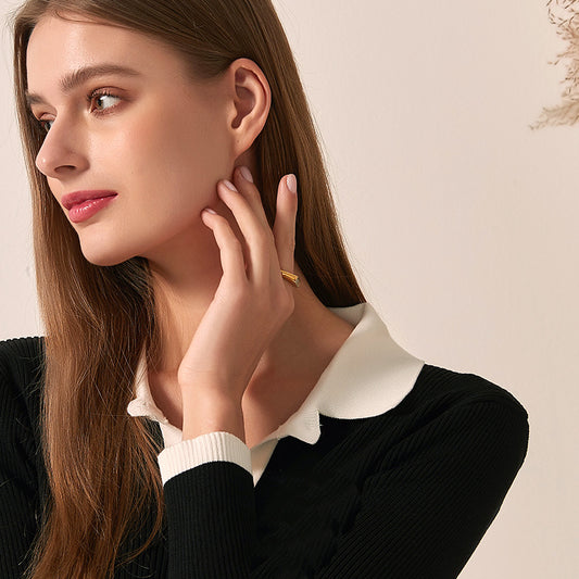 幾何白装飾ハート套戒