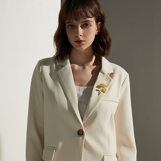 銀杏葉ジルコニアブローチ