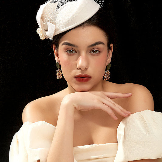 焼漆トップフレンチイヤリング