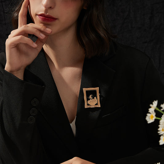 油絵風額縁ブローチ