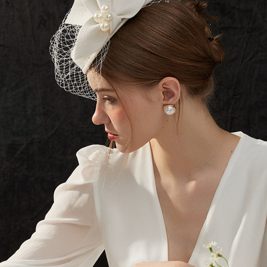 真珠復古港風耳夹