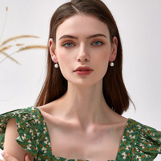 真珠小巧フレンチ復古ピアス