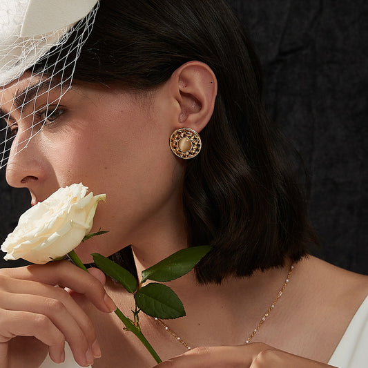 金属編み込み小众耳夹