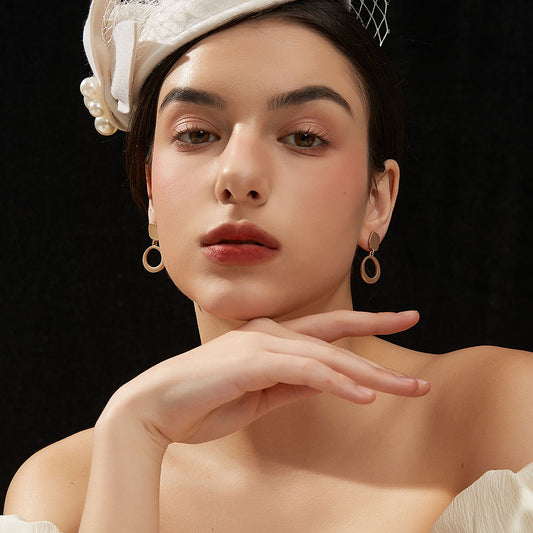 幾何四角リングピアス