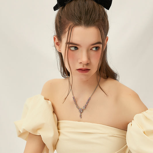 ピンククリスタルネックレス