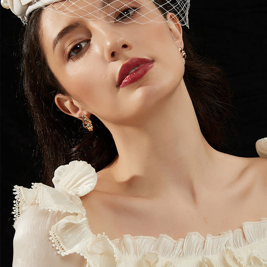 曲線重なり花型耳夹