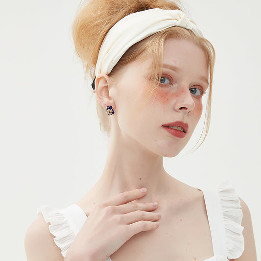 青紫瑠璃スワール耳夹