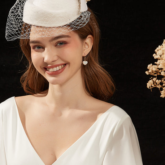 琺瑯心型ゴールドピアス