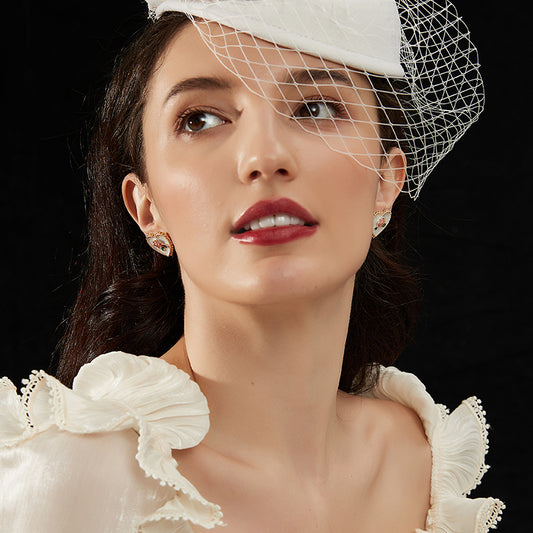 欧米風ハート琺瑯ピアス