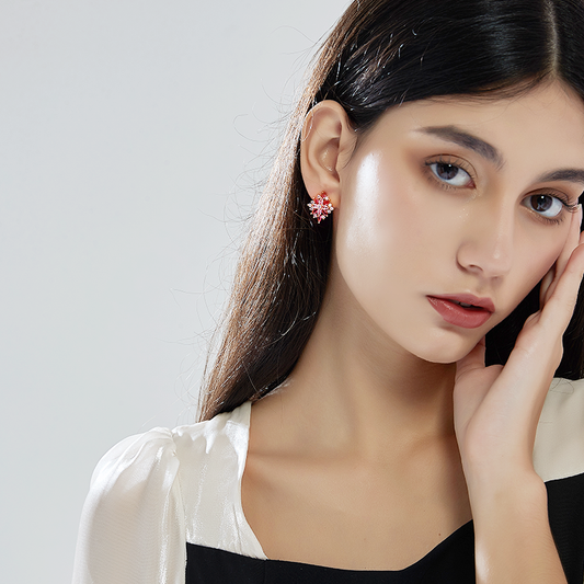 カラージルコニア花イヤリング