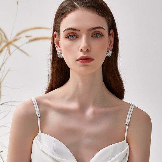 金銀交差幾何ピアス