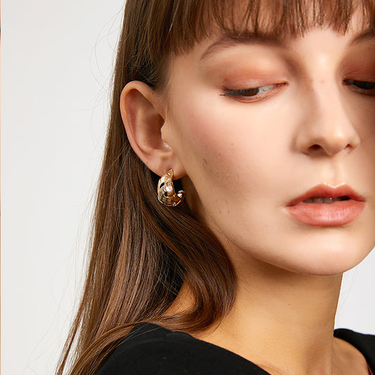 2025 新款フレンチ編み込みイヤリング