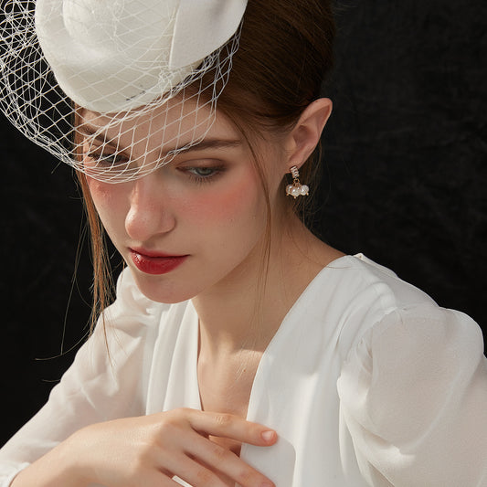 天然真珠流蘇復古耳夹