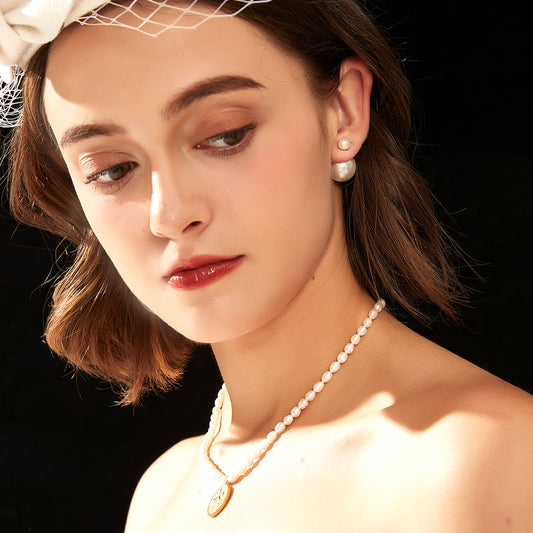 真珠復古通勤両用ピアス