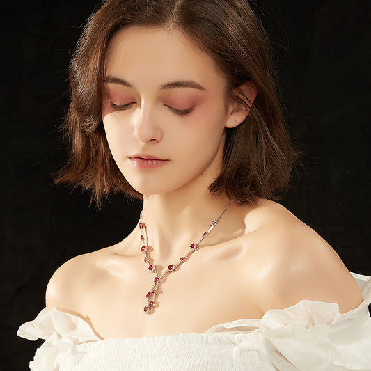 赤宝石ダイヤモンドネックレス