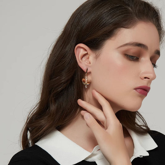 小众デザイナー森系イヤリング