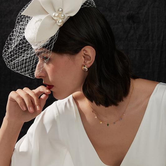 瑠璃テクスチャーヴィンテージイヤリング