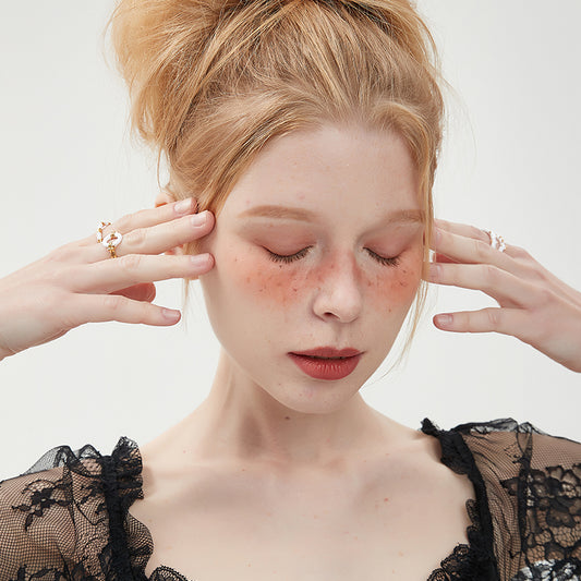 幾何白樹脂オープンリング