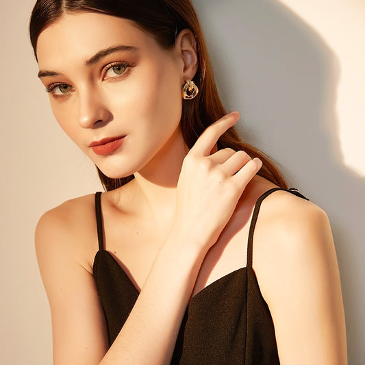 フレンチ風ダブルリングピアス