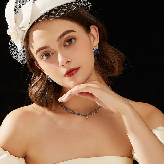 ヴィンテージブルー樹脂耳夹