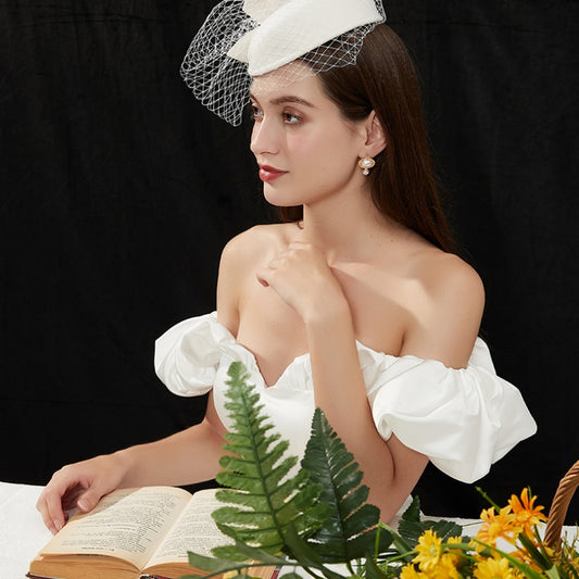 真珠円弧レトロピアス