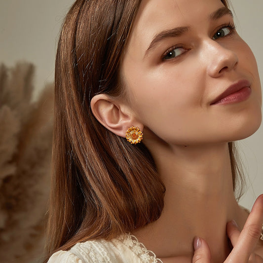 イエロー雛菊ピアス