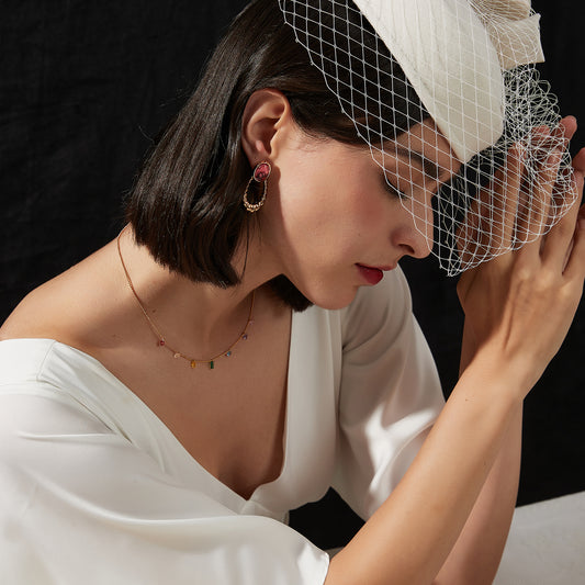 中古 vintage 瑠璃耳夹