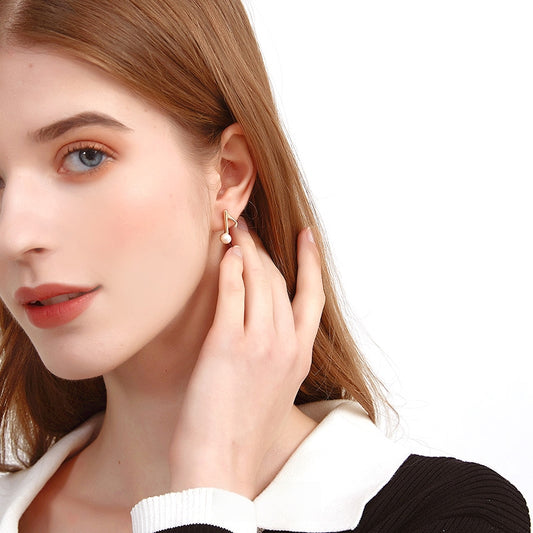 音符非対称淡水真珠ピアス