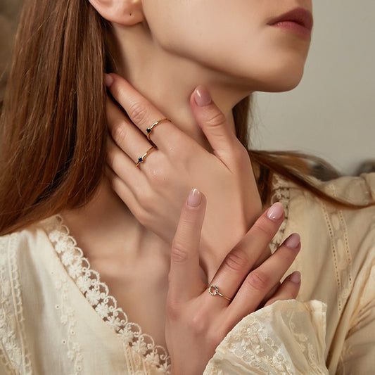 宝石モチーフオープンリング