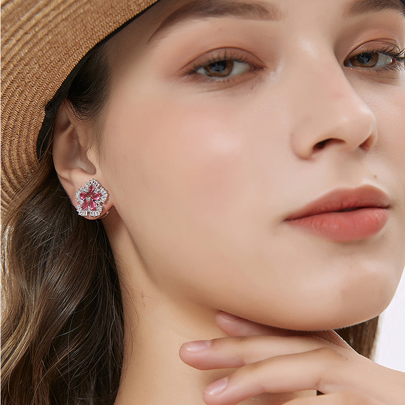 ジルコニア小花ピアス