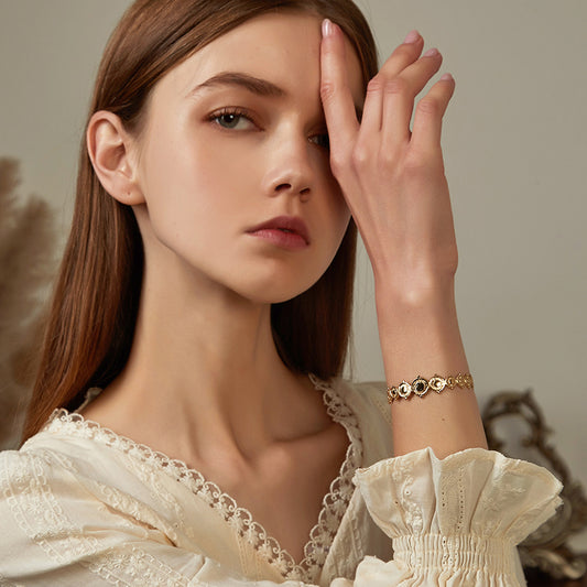 幾何連なりオープンブレスレット