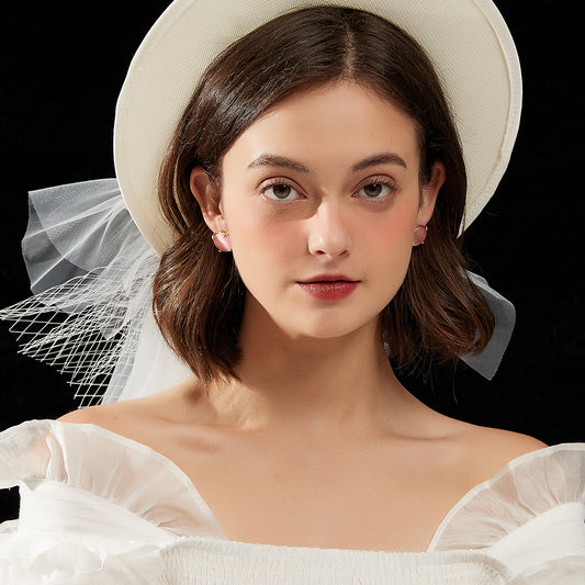 ピンク樹脂ゴールド耳夹