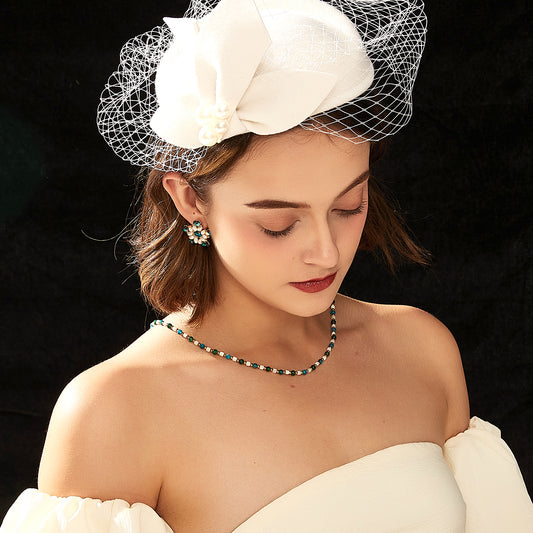 天然石貝殻ビーズネックレス