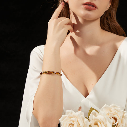 竹節琺瑯オープンブレスレット