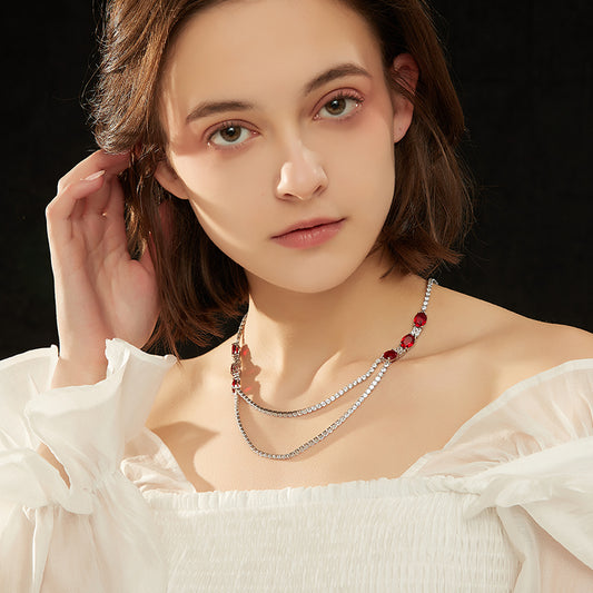 レトロジルコンダブルネックレス