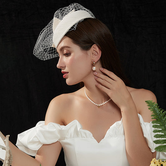 ゴールドレトロ真珠ダングルピアス