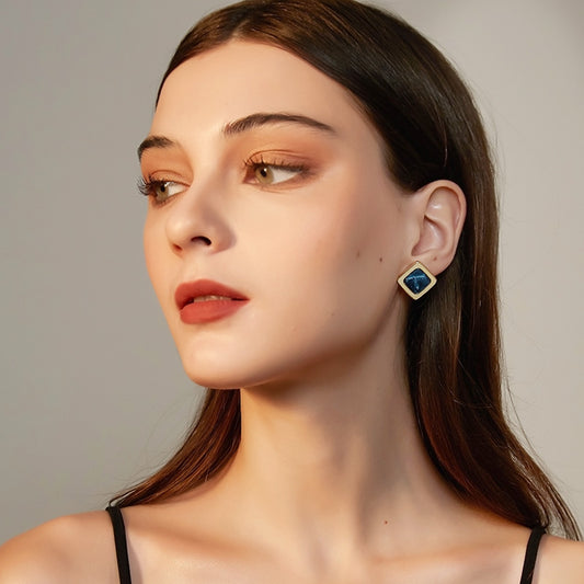 菱形彩釉ゴールドピアス