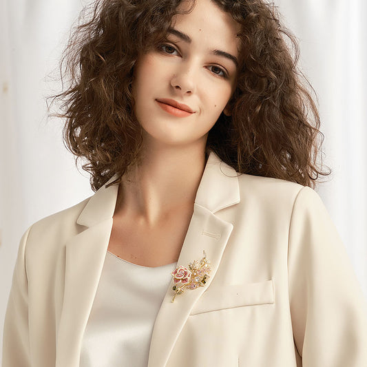 フラワージルコンブローチ