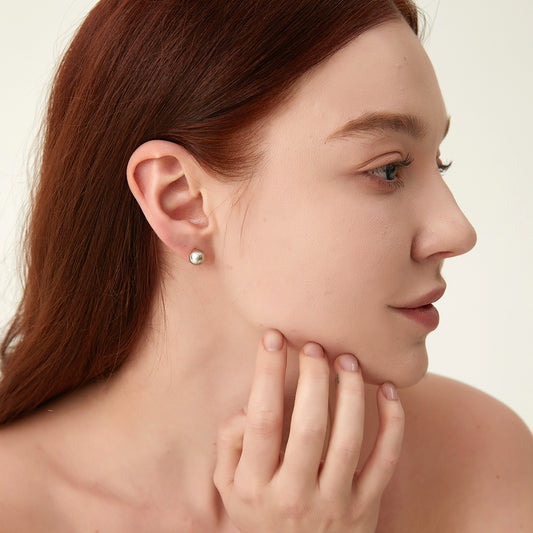 フレンチレトロリネングレー真珠ピアス