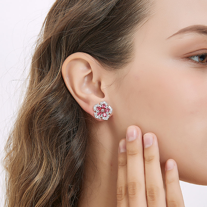ジルコニア小花ピアス