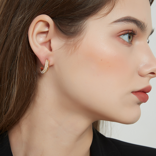 韓国風星屑真珠ピアス