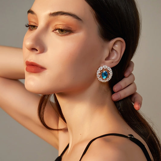 復古バロック高級円形耳夹